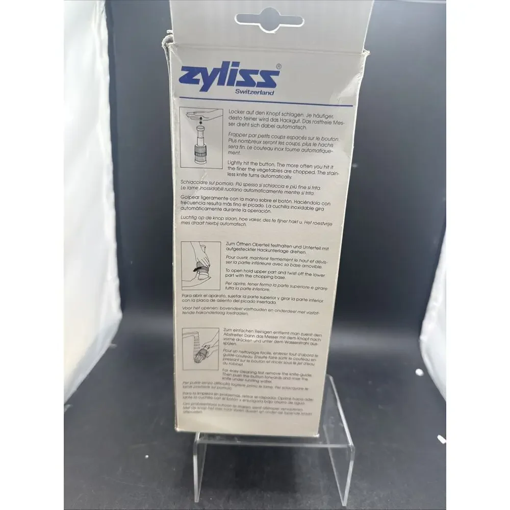 NEW Vintage Zyliss Food Chopper 2000 Swiss Manual Vegetable Chopper w/ Box